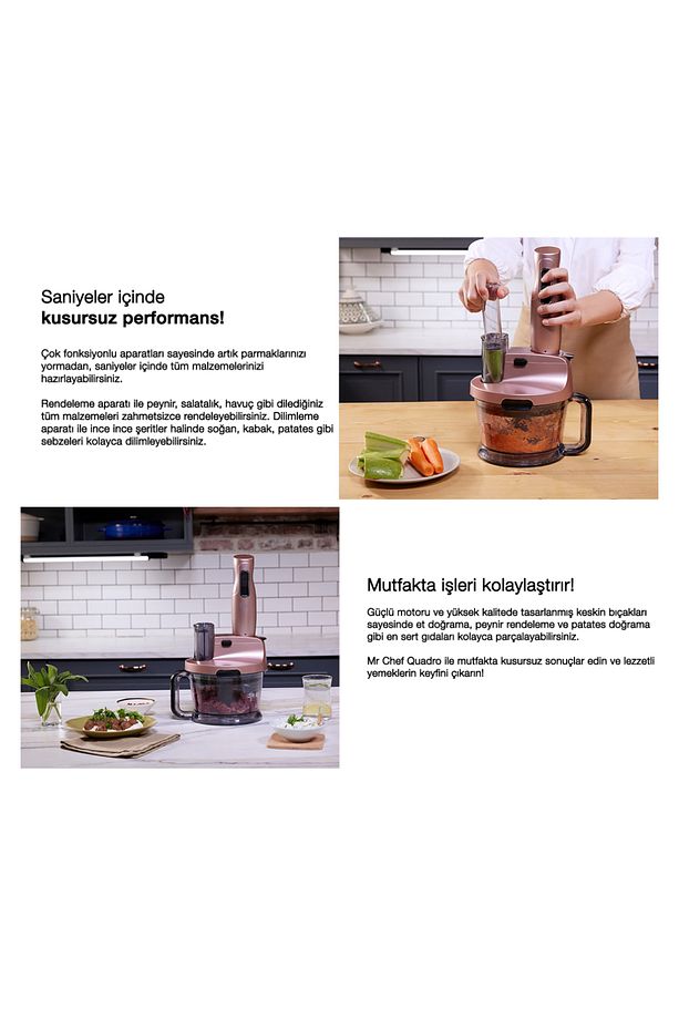 Mr.chef Quadro 1000 W Güçlü Blender Seti - Geniş Hazne - Güçlü Performanslı Mutfak Robotu - 2