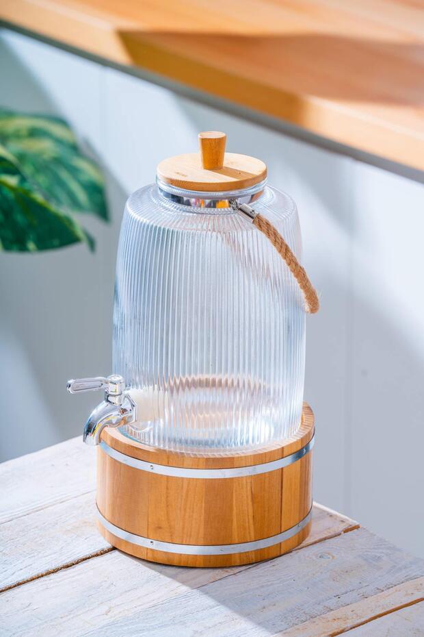 Bambu Standlı Cam Sebil - 3 lt - 1