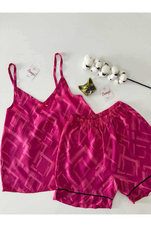 Pink Set Şort Pijama Takımı - 2