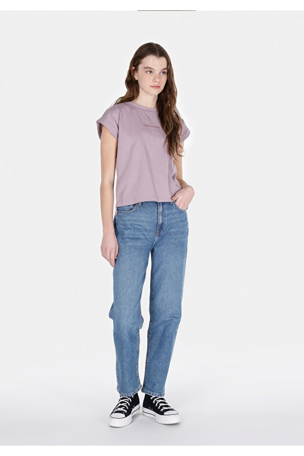 Regular Fit   Kadın Pembe Kısa Kol Tişört - 3