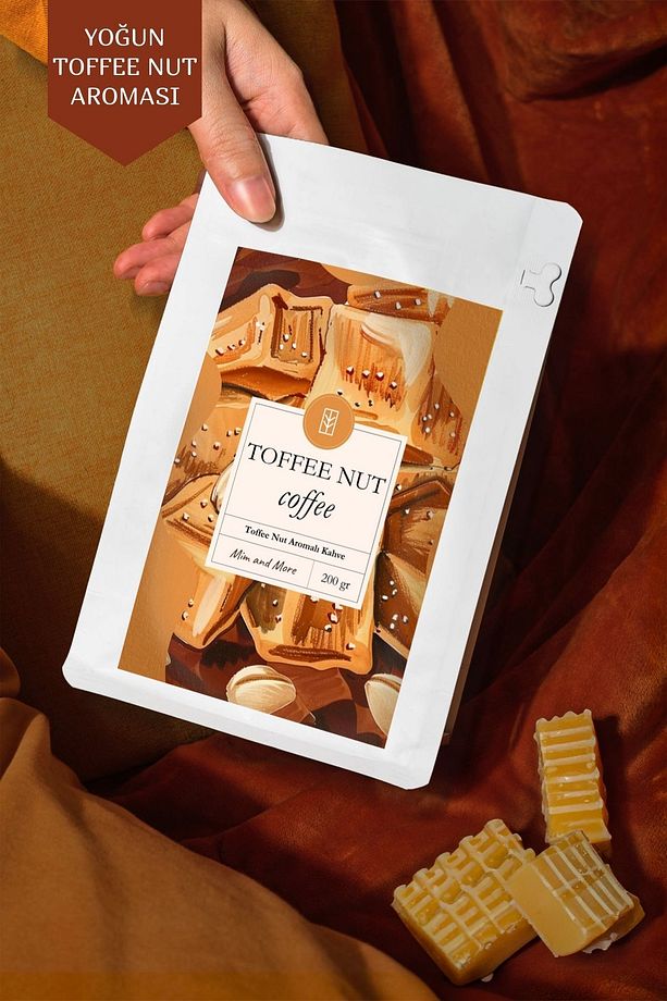 Toffee Nut Aromalı Üçlü Set - Filtre Kahve, Sıcak Çikolata, Türk Kahvesi 3'lü Set - 3