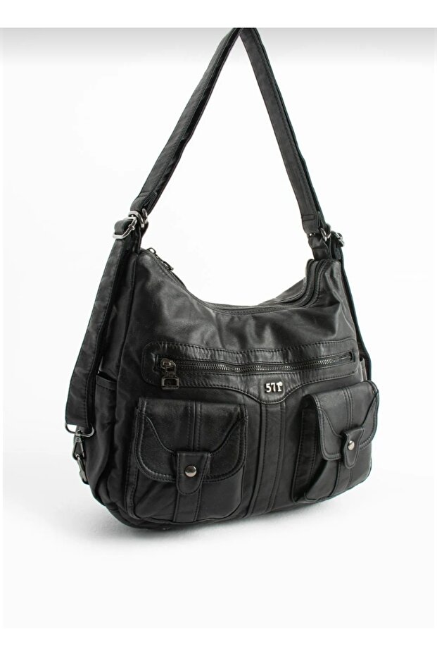 حقيبة ظهر من الجلد الصناعي - 4