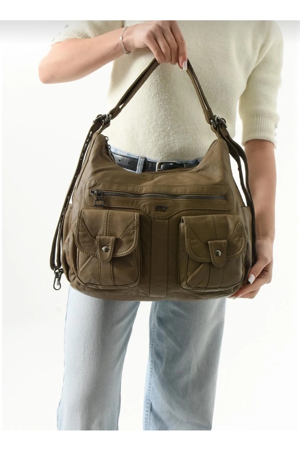 حقيبة ظهر من الجلد الصناعي - 1