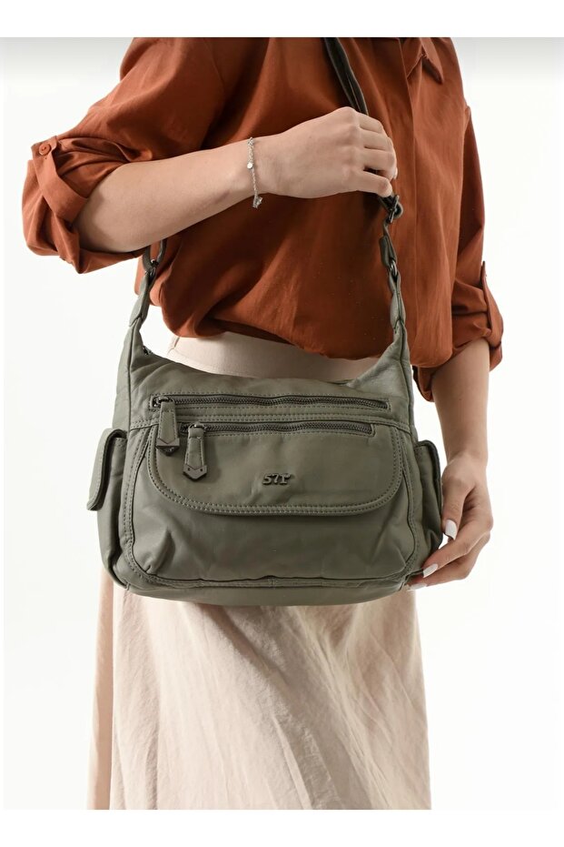 Faux Leather Shoulder Bag