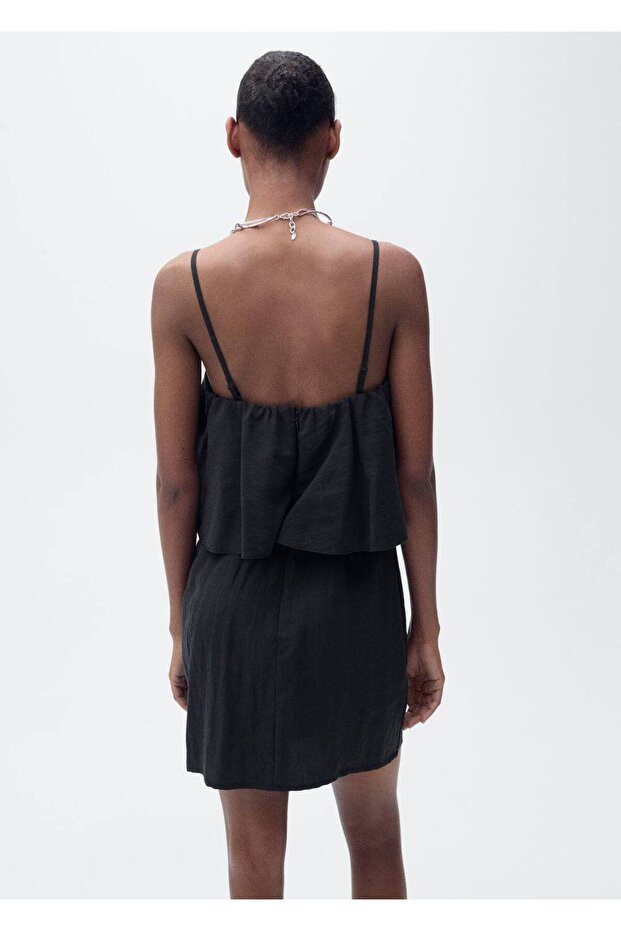 Volanlı lyocell elbise - 4