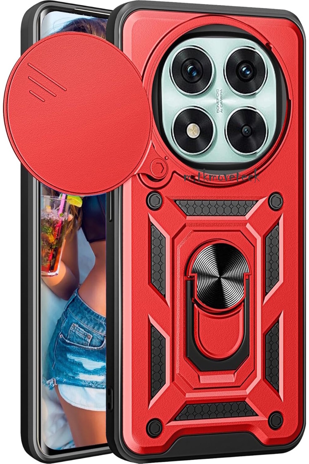 Xiaomi Redmi Note 14 Pro 5g Case Camera Protected with Sliding Ring Armor Military Tank Cradle Cover