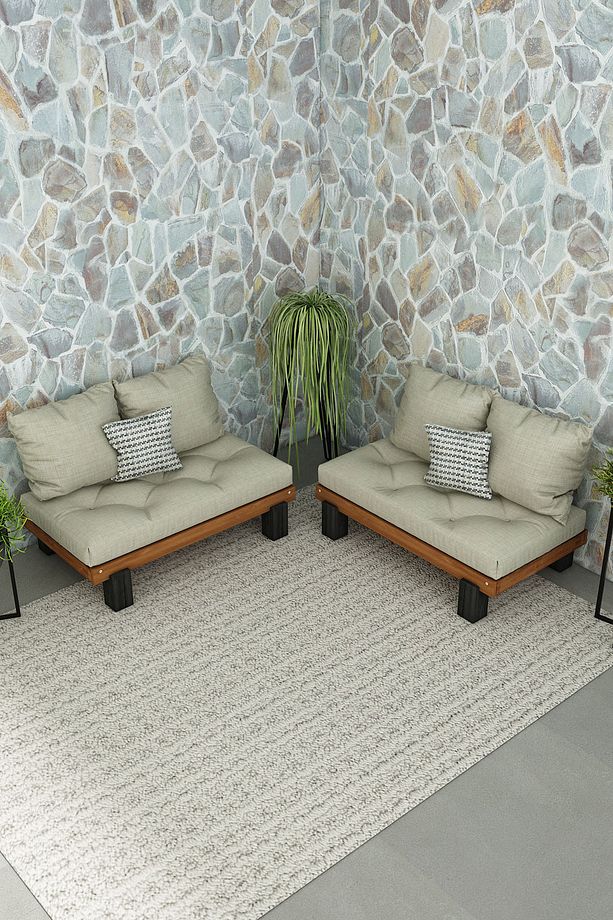 Köşe Rustik Sedir Masif Ağaç 120x190 Teak Renk - 5