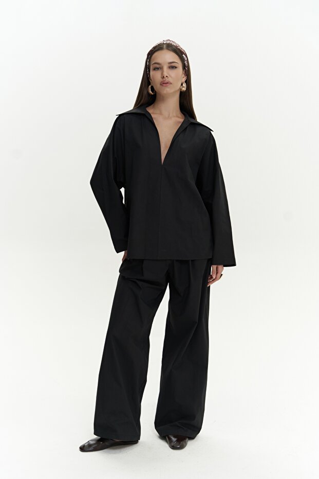 Blenham Black Shirt Pants Set