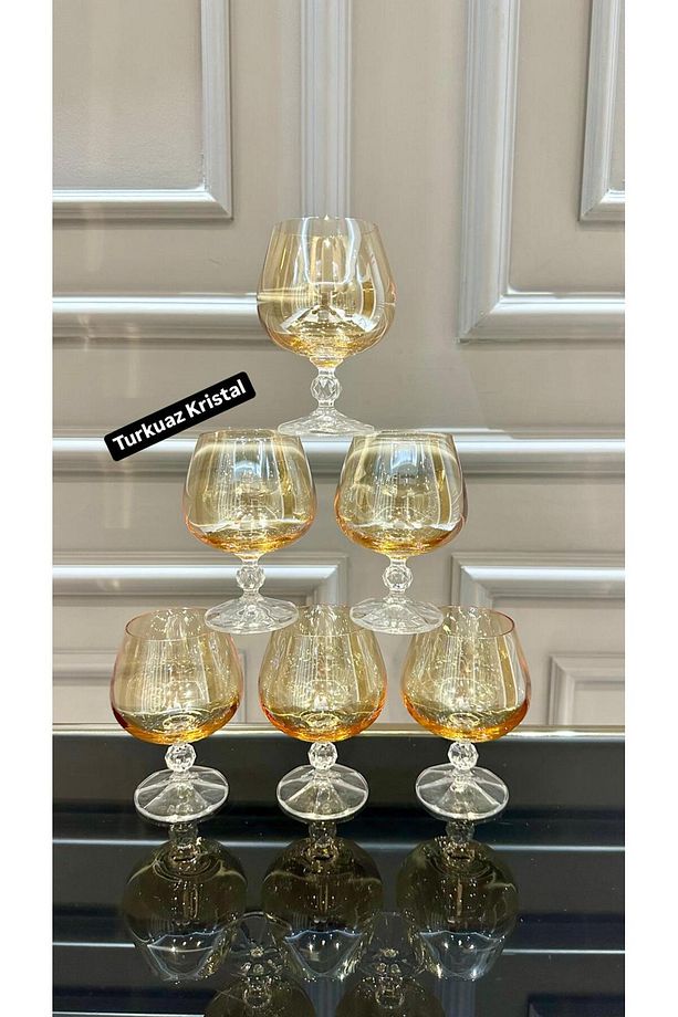 Bohemia Kristal Gold Ayaklı Kahve Yanı Su Bardağı 250 ml - 1
