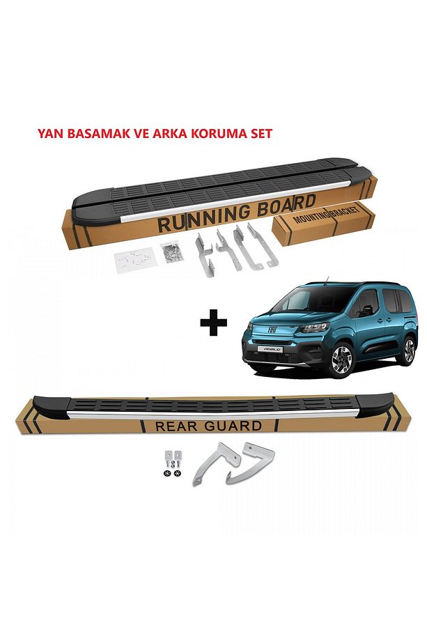 YENİ DOBLO YAN BASAMAK VE ARKA KORUMA SET 2024 2025 MODEL YENİ DOBLO İÇİN - 1