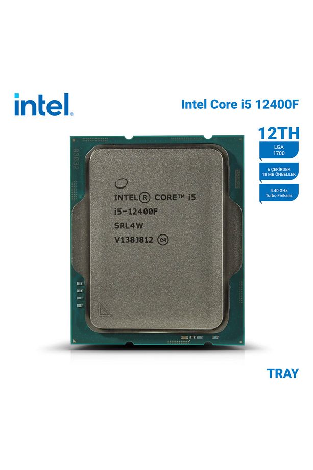 Alder Lake i5-12400F TRAY 2.50Ghz/4.40Ghz 18MB LGA1700 6C VGA'sız Fansız - 1