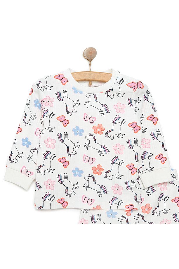 HelloBaby Kız Unicorn Desenli Uzun Kol Pijama Takımı - 3