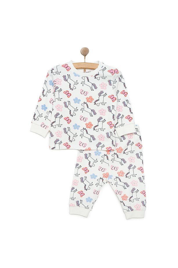 HelloBaby Kız Unicorn Desenli Uzun Kol Pijama Takımı - 1
