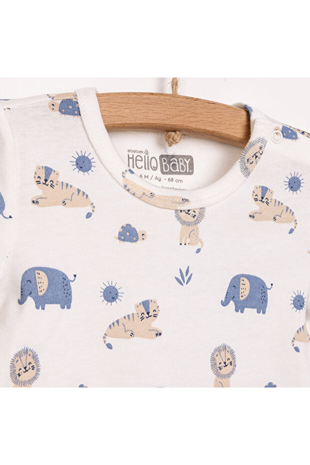 HelloBaby Hayvan Desenli Kısa Kol Body - 3