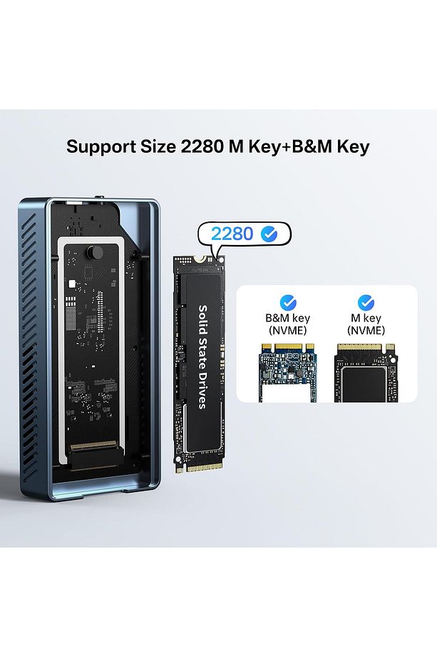 40Gbps M2. NVMe SSD, Thunderbolt 4, USB4, Fanlı Soğutma, Vidasız Montaj Disk Kutusu - 3