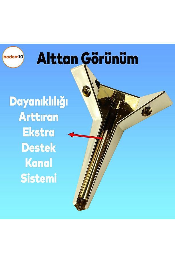 Kale Mobilya Kanepe Ünite Koltuk Ayağı 23 Cm Altın Gold Konsol Yükseltici Yükseltme Lüks Ayakları - 5