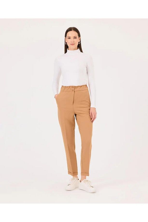 Seçil Minimalist Yüksek Bel Midi Kadın Pantolon - Günlük & Iş - 1