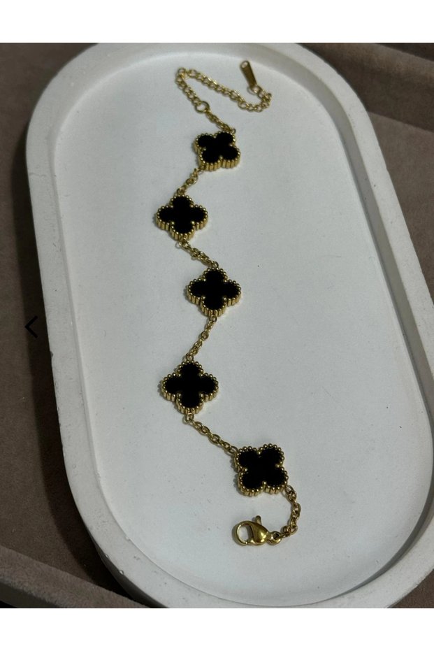 Steel clover bracelet