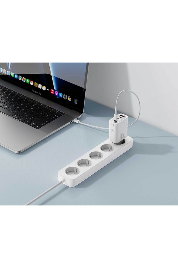 CE23 Çoklu Hızlı Şarj Adaptörü|4 Cihaza Kadar Şarj|1 Type-C Kablo|3 Type-C 1 Usb-A|65W Max Power - 2