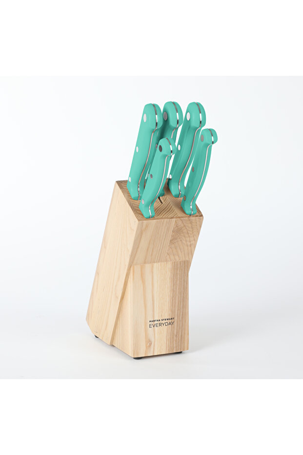 Keswick KnifeBlock PistolGrip Turq.7Pcs