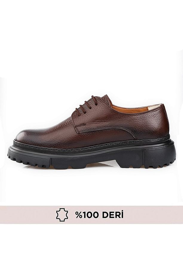 Hakiki Deri, Yüksek Tabanlı, Dikişli, 4 Mevsim, 1. Kalite, İç Dış Deri Erkek Ayakkabı - 7