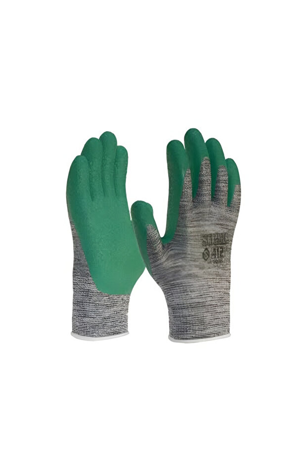 412 Kaliteli Polyester Örme Lateks Eldiven 6'lı (6 Adet) - 1