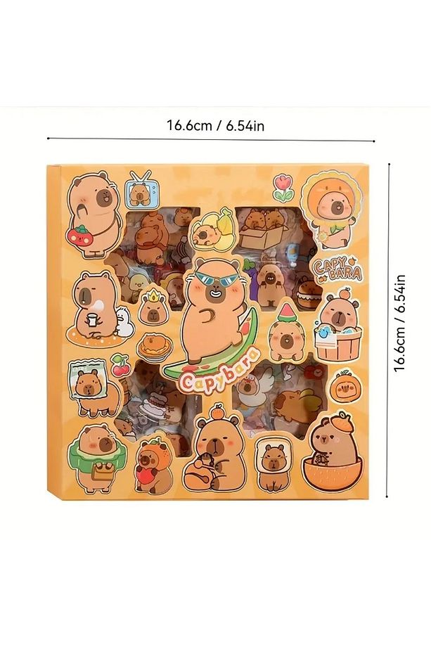Kapibara Capybara 100 Sayfa 570 Adet Su Geçirmez Şeffaf Sticker - 6
