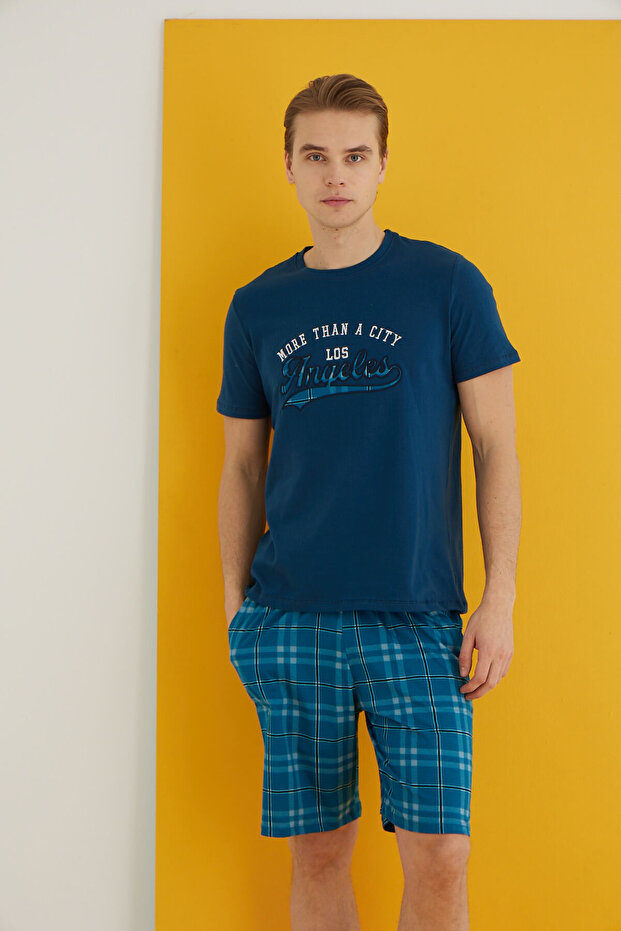 طقم شورت رجالي من القطن الممشط - 1