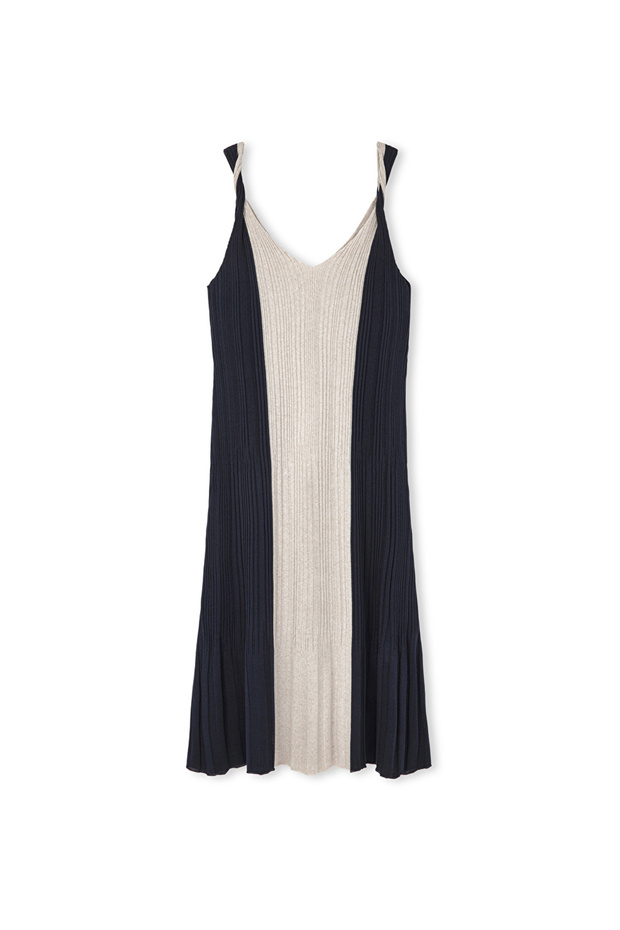 Colorblock triko elbise - 3