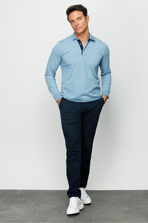 Pattern Minimalist Long Sleeve Polo Neck Men's Sweatshirt - Comfortable and Stylish - 5