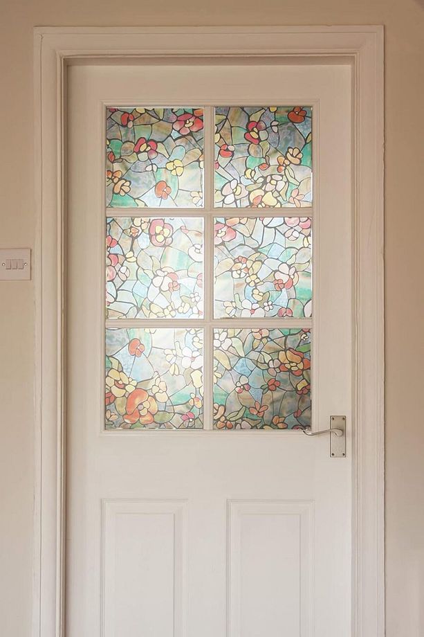 176-0431 Çiçek Görünümlü Kendinden Yapışkanlı Cam Vitray Folyo (45 CM X 1 MT) - 3