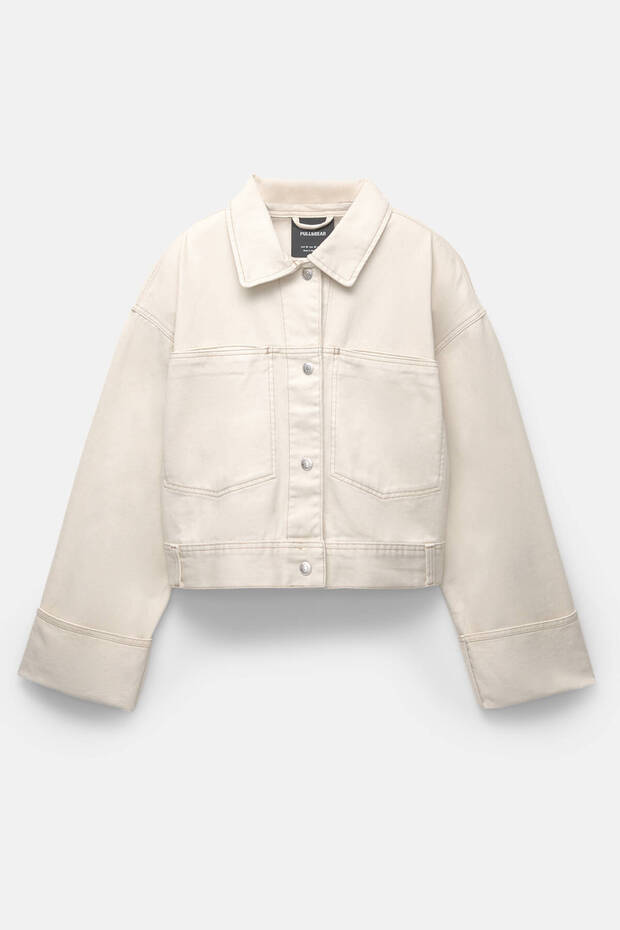 Pamuklu crop ceket - 6