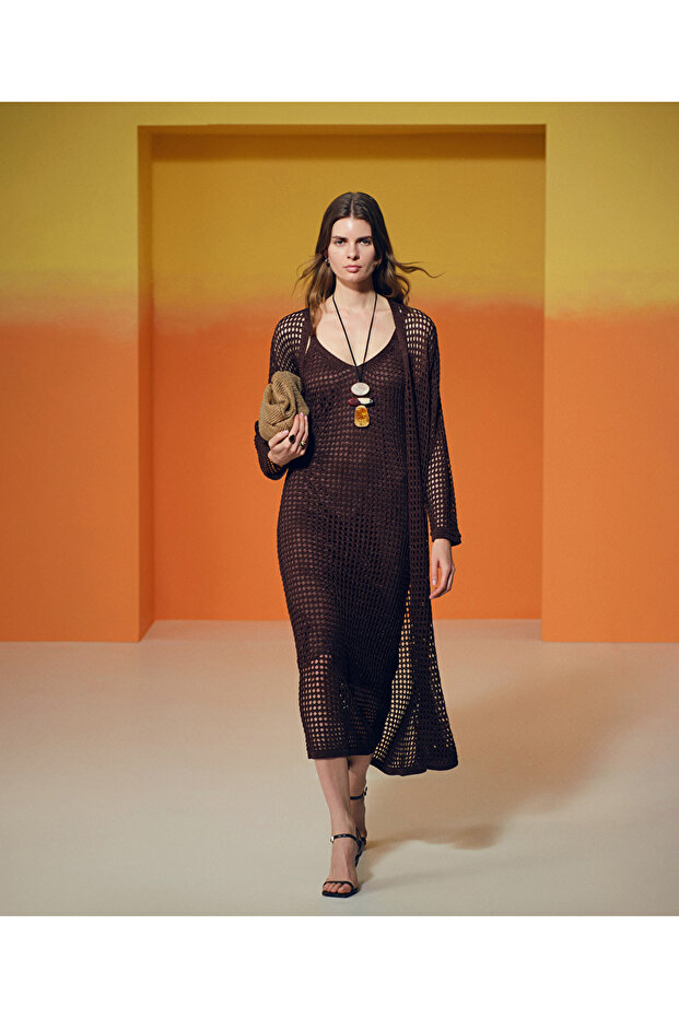 Ajurlu triko elbise - 1