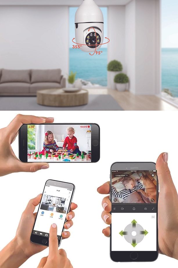 Kbaby-93 Hareket Sensörlü, Gece Görüşlü Ampul Tipi Ip Kamera - 3