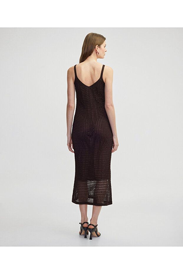 Ajurlu triko elbise - 7