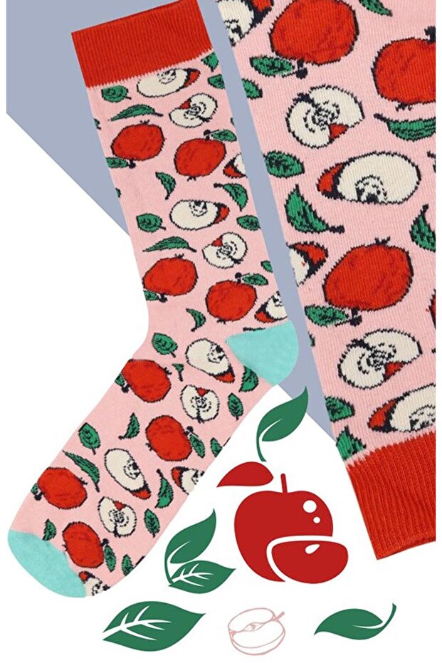 Apple Patterned Socks Men's Long Socks Clb - 3