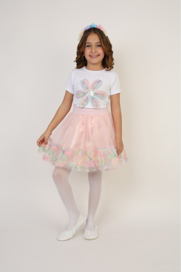 Girl-Floral Badi and Skirt- 23 April 29 October Special Day Show Clothing