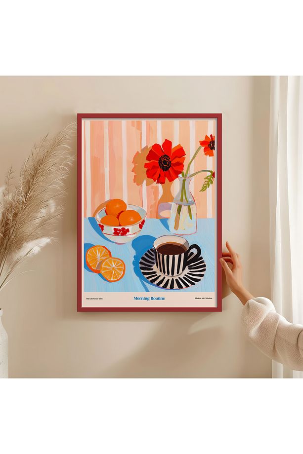 Tekli Ahşap Çerçeveli Tablo Tek Parça Poster Tablo TK/1413 - 3