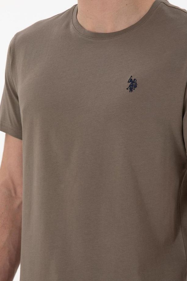 Erkek Regular Fit Bisiklet Yaka Vizon Basic Tişört TEKSPOR208459.1 - 5