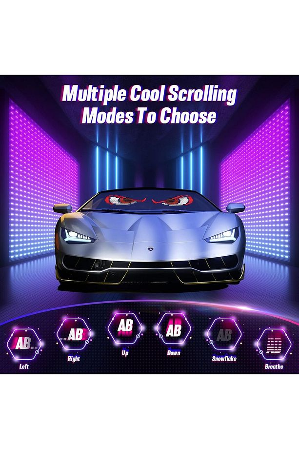 Matrix Led Panel Katlanabilir Usb Cama Yapışan Telefon Kontrollü Led Ekran 10,2x34,8 (2064) - 6