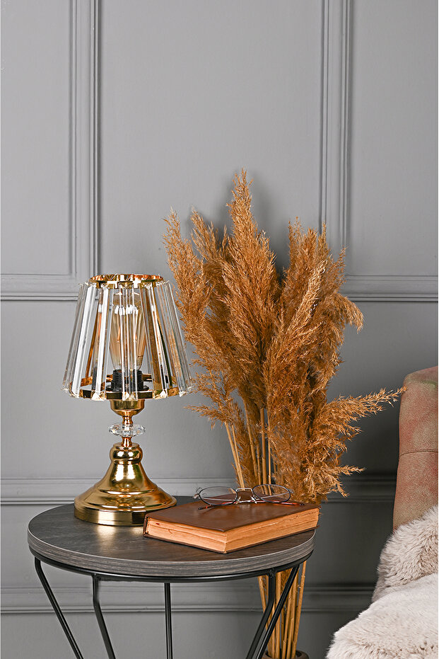 Kristal Taşlı Gold Abajur - 4