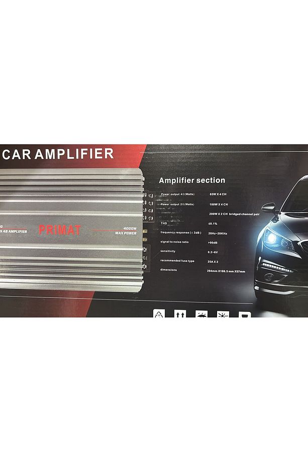 P-650.4 4000 Watt 4 Kanal 4ohm 4x65 Rms 2ohm 4x100rms  AB Class Profesyonel Oto Araba Amfisi - 2