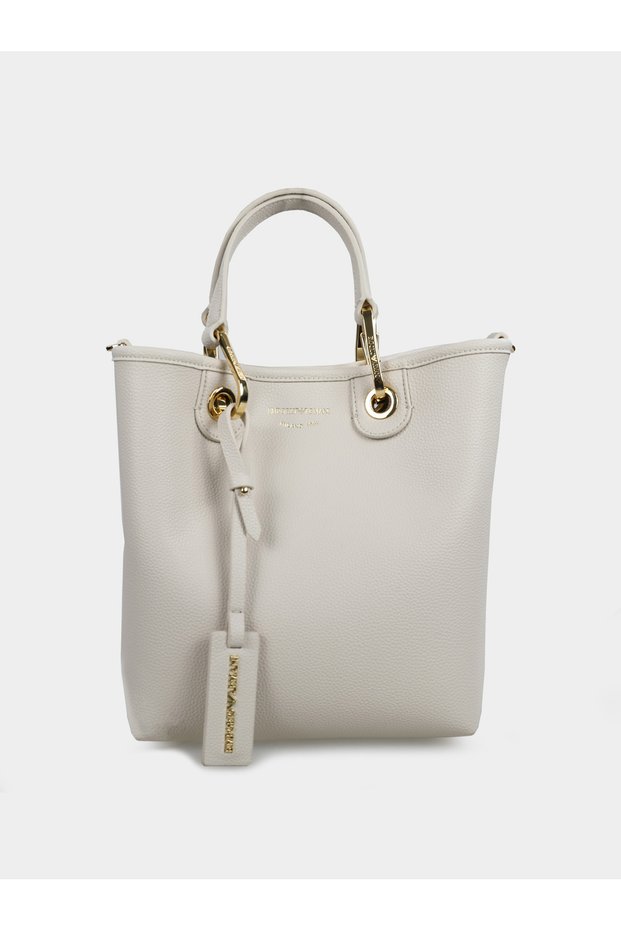 Women's Wide Leather Short Hand Holding Long Logo Detailed Strap Gray1 Shoulder Bag Ew 000362 Af12036-M1051