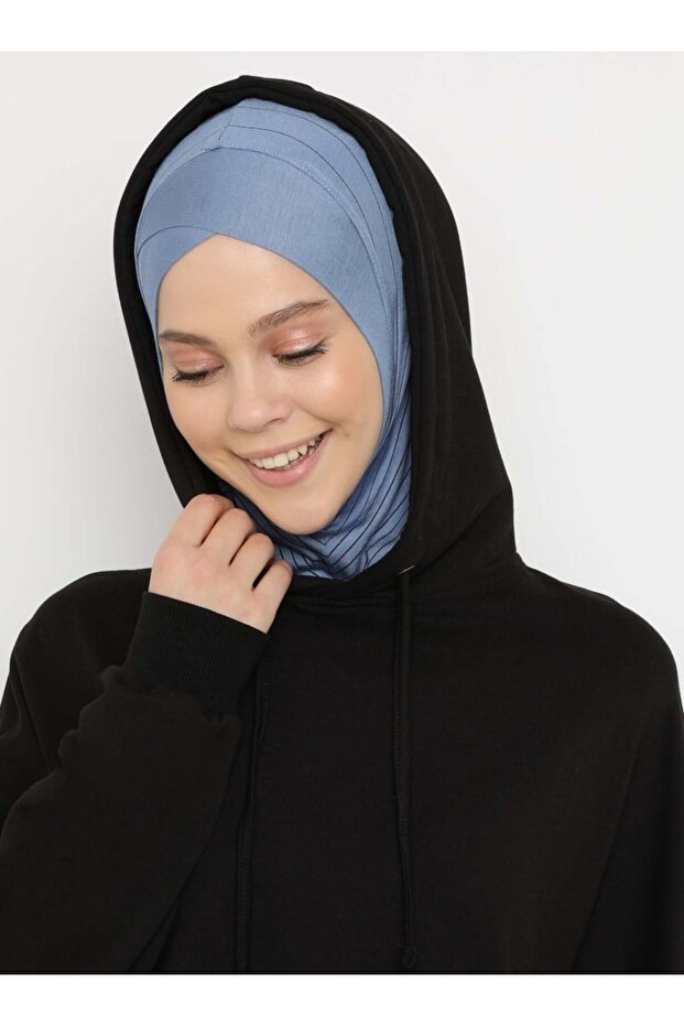 Striped Sports Hijab Cross Hijab - St 298 (7829842)