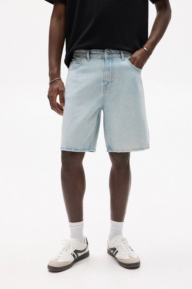 Standard fit denim bermuda şort - 2