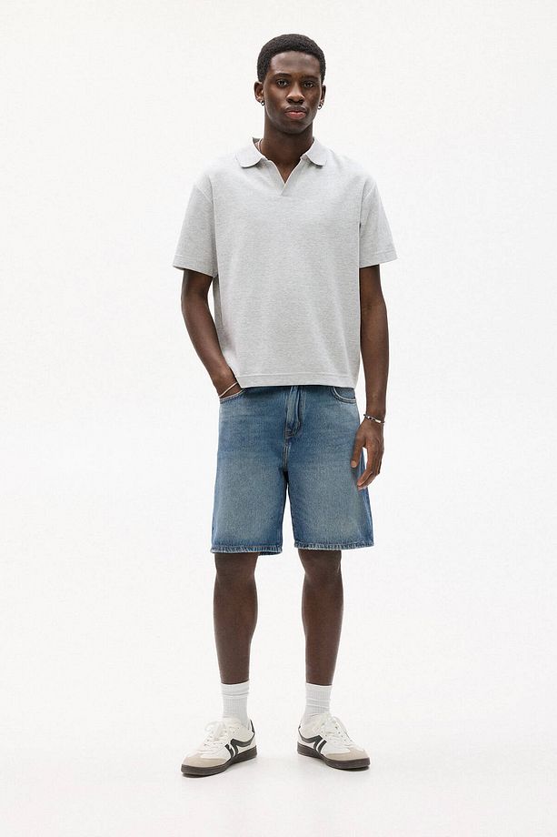 Standard fit denim bermuda şort - 1