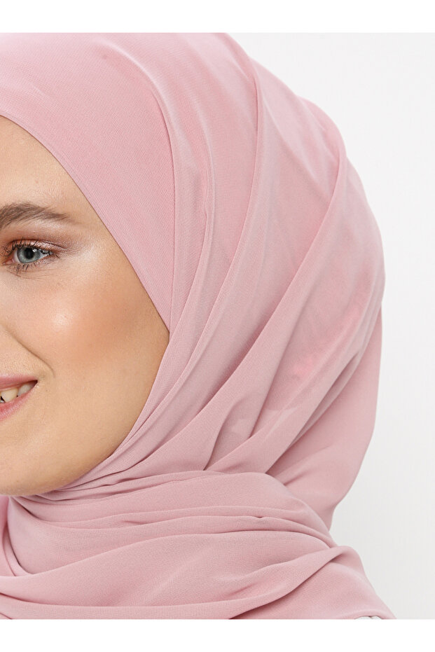Bone Chiffon Shawl - Lilac - - 5
