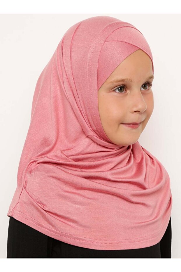 Çocuk Çapraz Bone - Gül Kurusu - - 2