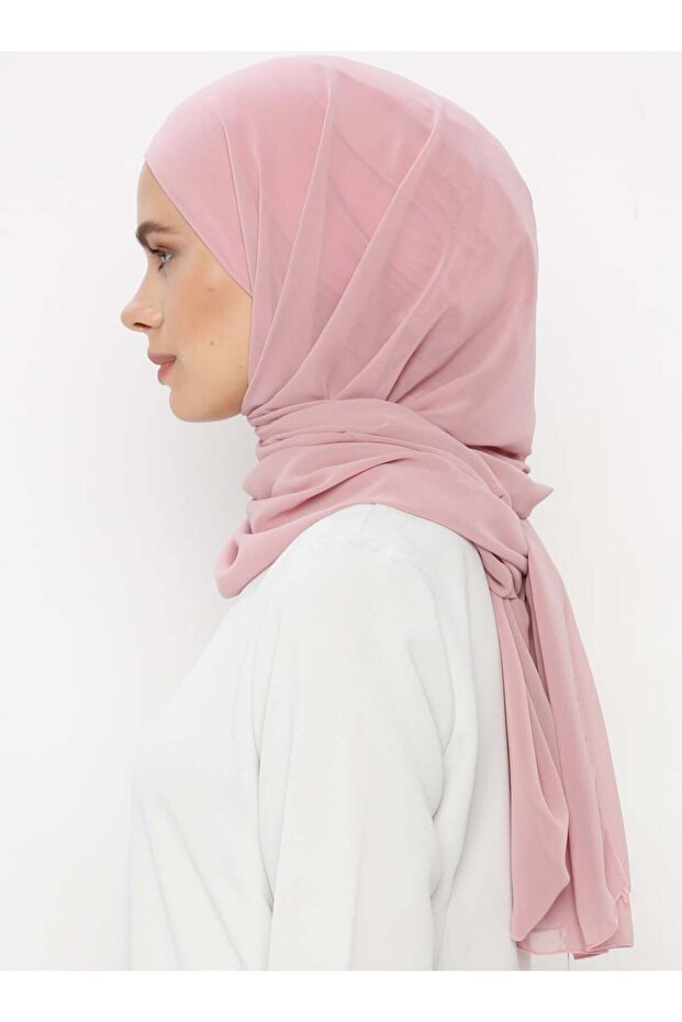 Bone Chiffon Shawl - Lilac - - 3