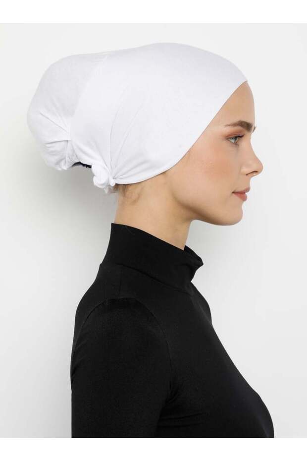 Dikişsiz Bone - Beyaz - - 3